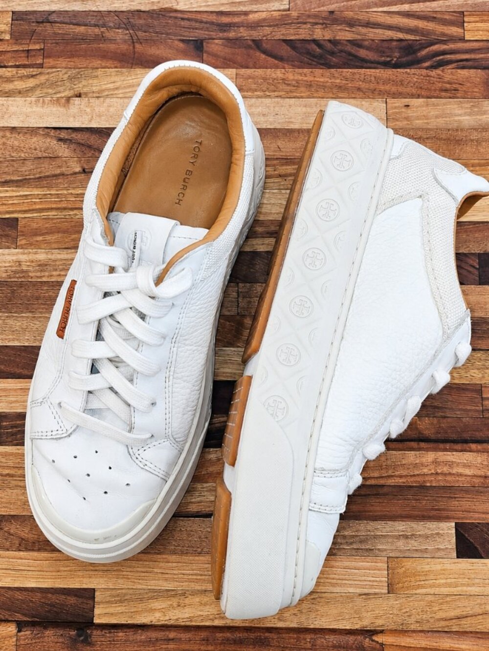 Tory Burch Women's all White Ladybug Sneakers 7.5